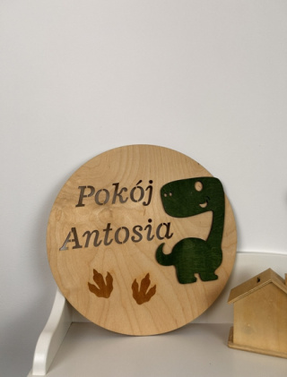 Koło z imieniem do pokoju DINOZAUR